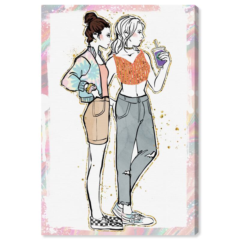 Wynwood Studio Canvas Fashion and Glam Trendy Tie Dye Gals White and Glam Wall Art Canvas Print