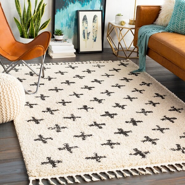 Georgie Moroccan Geo Shag Area Rug. Opens flyout.