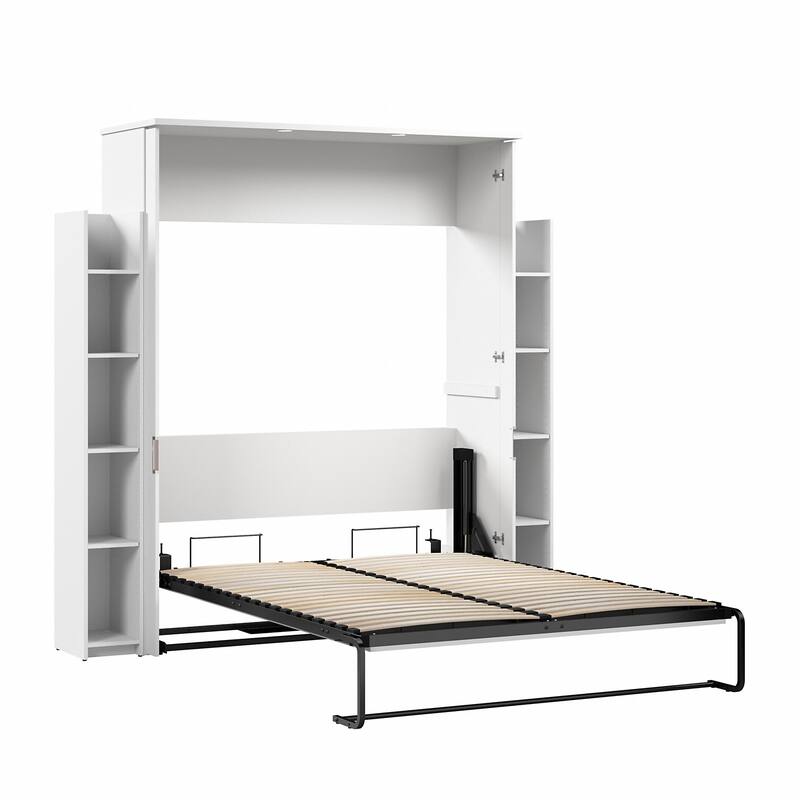 Lumina Queen Murphy Bed with Shelves (88W) by Bestar