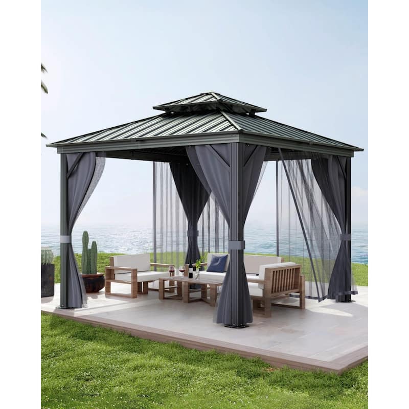Hardtop Gazebo 10'x10',10'x12',10'x14',12'x12',12'x14',12'x16',12'x20'for All Weather