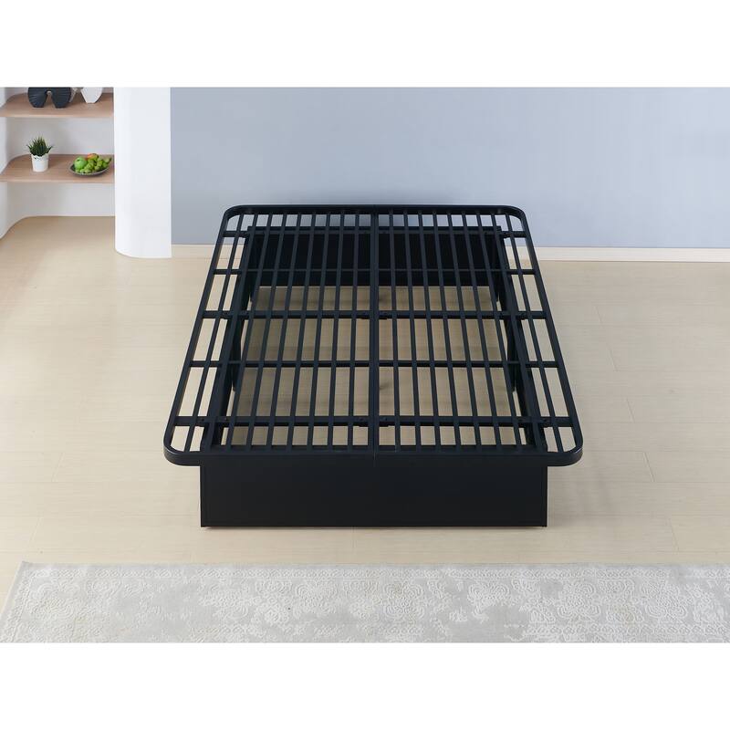 Modern Style Heavy Duty Cal King Size Bed base Frame made with Metal in Black