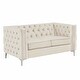 preview thumbnail 17 of 20, Modern Loveseat with Deep Dutch Velvet, Iron Legs