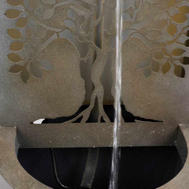 LED Lighted Carved Hollow Waterfall Fountain - 43.25"