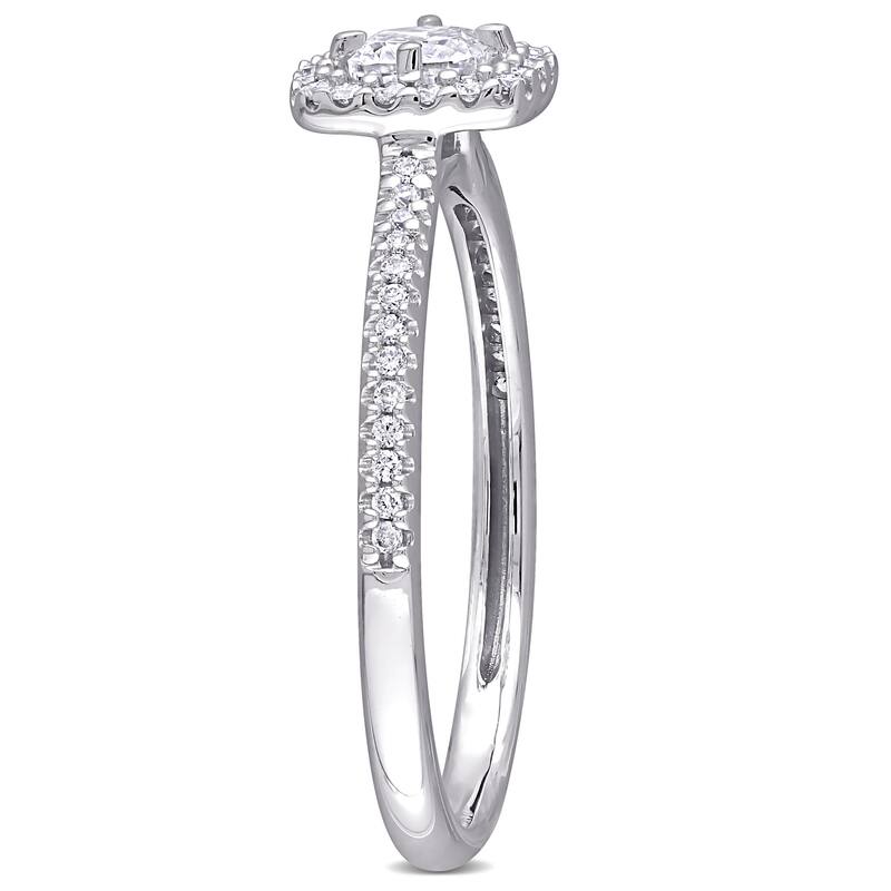 Miadora 1/2ct TDW Cushion-Cut Diamond Floating Halo Engagement Ring in 14k White Gold