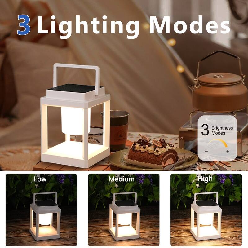 7.4" Outdoor Solar Lantern With LED Light Battery Powered, Durable & Stylish