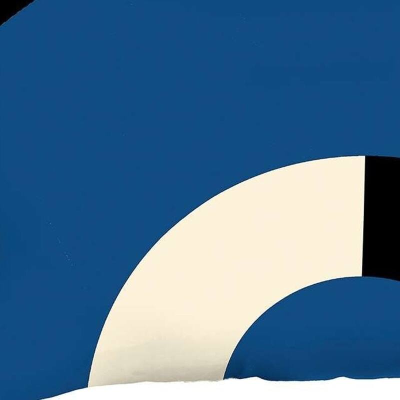 HomeRoots 12" X 20" Black And Blue Abstract Zippered Handmade Polyester Lumbar Pillow Cover