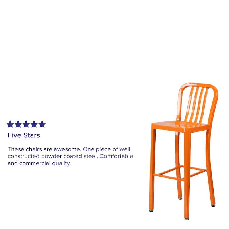 Indoor/Outdoor Commercial Grade Metal Modern Barstools (Set of 2)