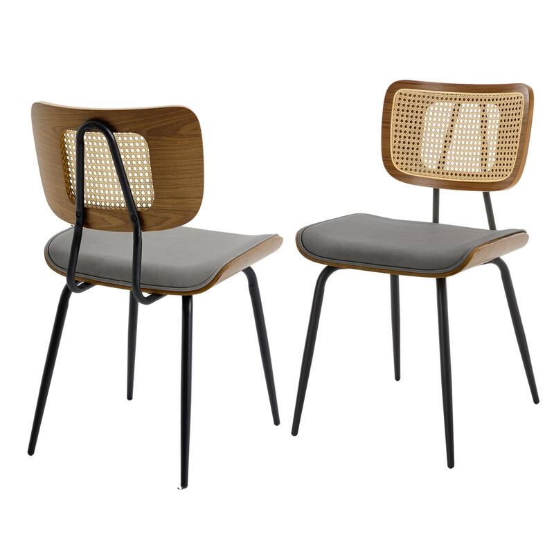 Faux Leather Upholstered Dining Chairs Set of 2/4 - 33.5"H x 19.3"W x 23"D