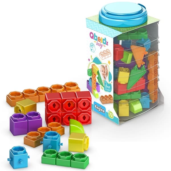 slide 2 of 5, Engino: Qboidz Baby - My First Steps - Large - 72pc Brick Set, Dual-Dimension