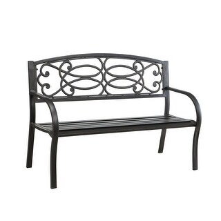 Steel Bench In Black With Slated Seat - Bed Bath & Beyond - 34773941