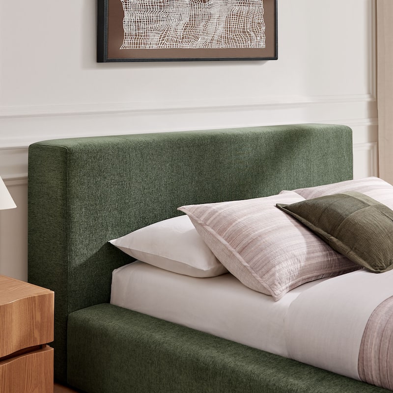 Luma Chenille Upholstered Platform Bed Frame