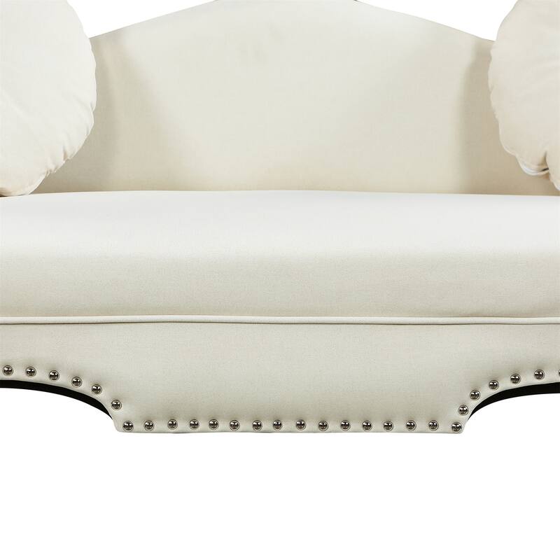 Modern Velvet Upholstered Sofa, Tufted Rolled Arm Accent Bedside Couch