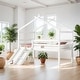 preview thumbnail 2 of 19, Elegant Twin Low Loft House Bed with Slide, Ladder, Safety Guardrails and House Roof Frame, Space for Entertainment, White