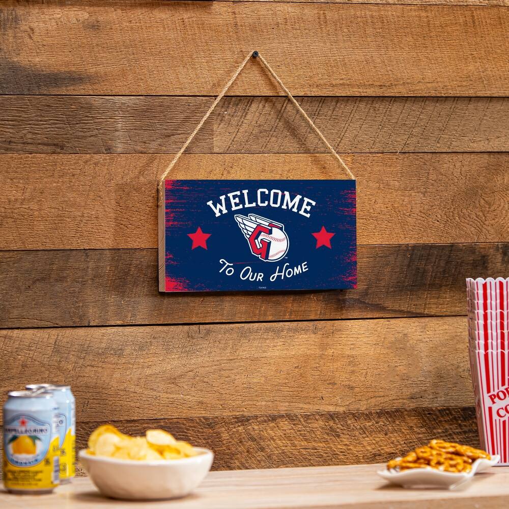 Cleveland Guardians Wooden Door Decor Wall Sign - Multi-Color