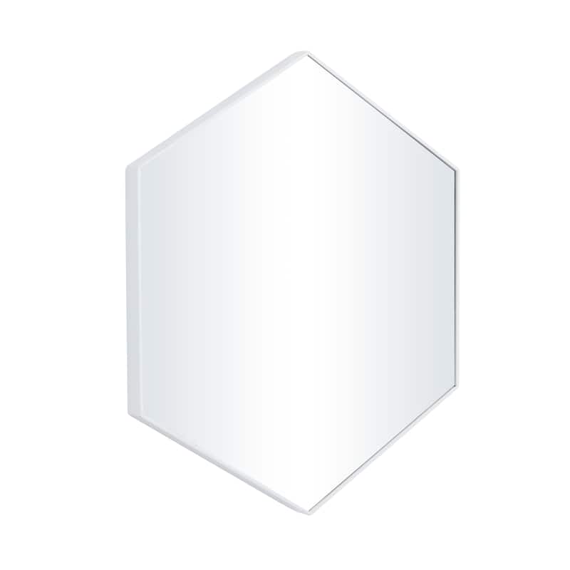 Contemporary Hexagon Wood Wall Mirror - Multiple Finishes and Sizes