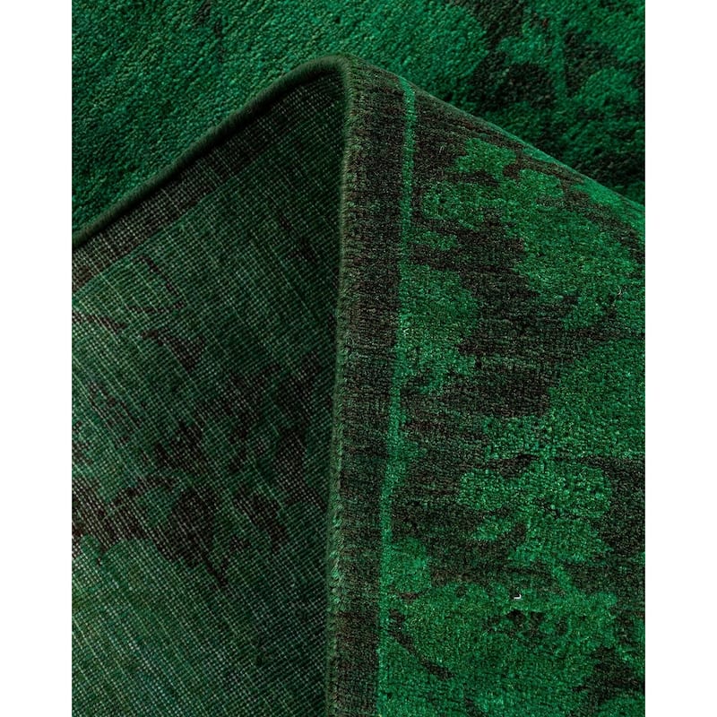 Contemporary Overdyed Wool Hand Knotted Runner - 2' 8" x 9' 8"