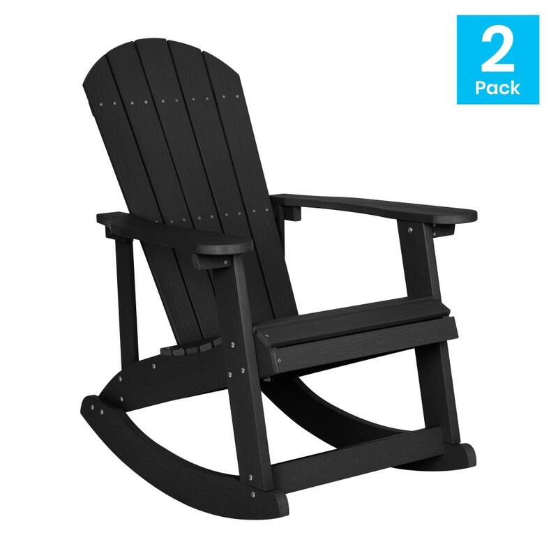 Adirondack Poly Resin Rocking Chairs for Indoor/Outdoor Use - 2 Pack