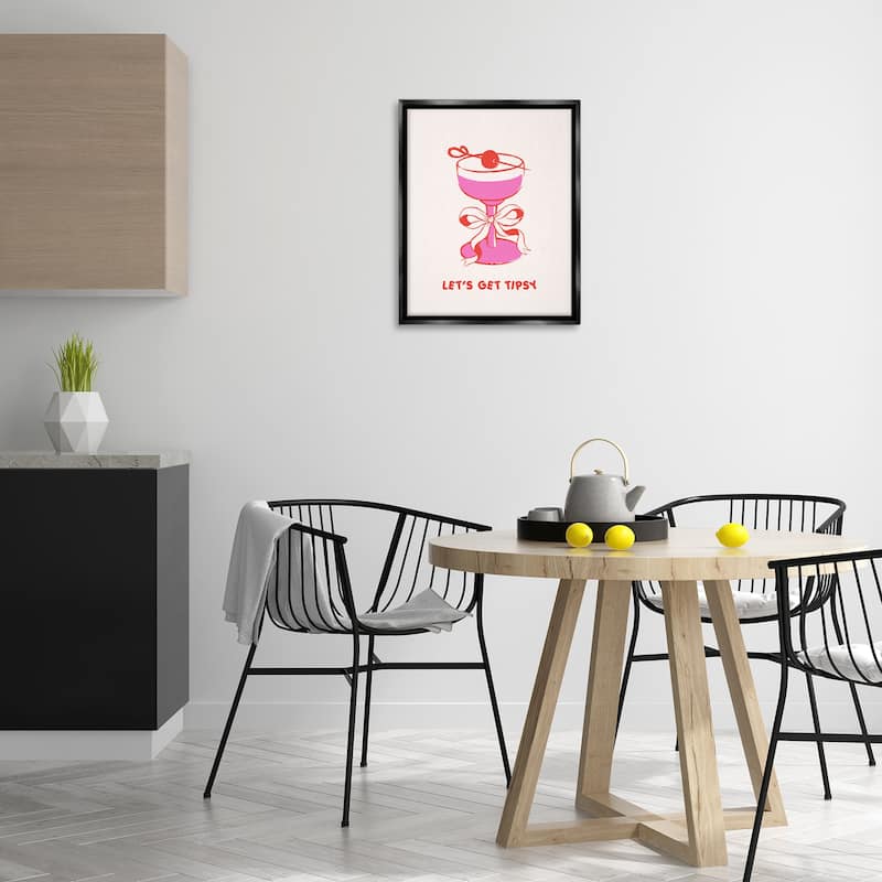 Stupell Let's Get Tipsy with Glass Framed Floater Canvas Wall Art Design By House of Lulu