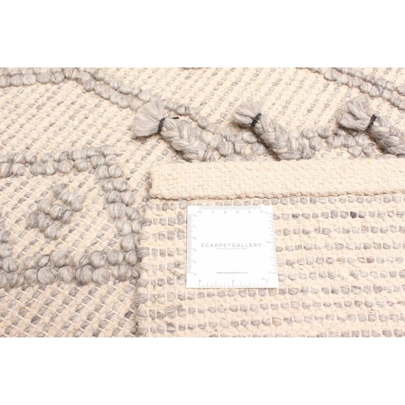 ECARPETGALLERY Braid weave Sienna Beige Wool Rug - 5'2 x 7'9