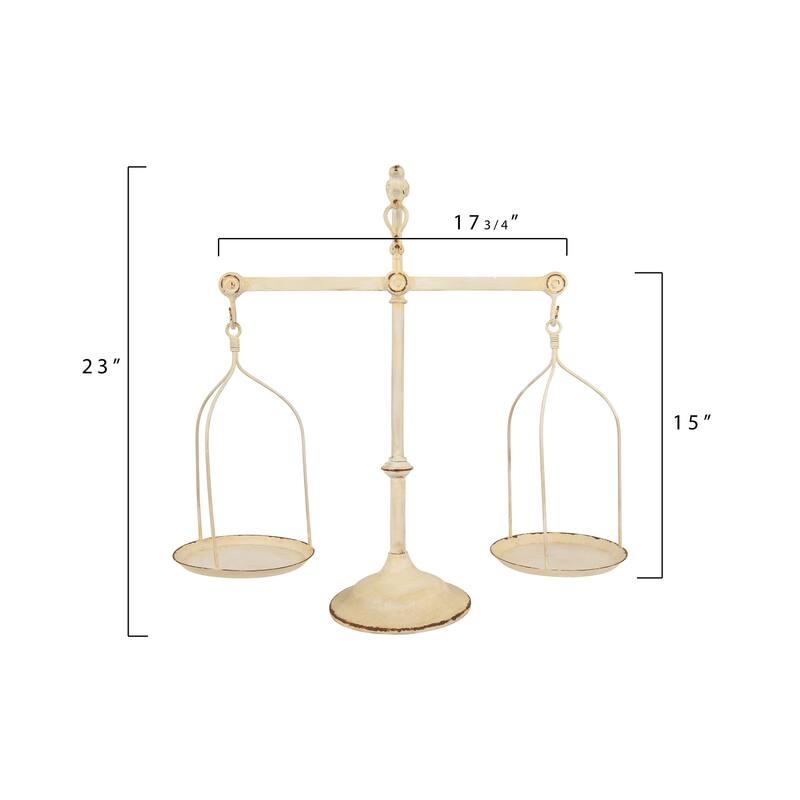 Decorative Antique Iron Balance Scale with Bird