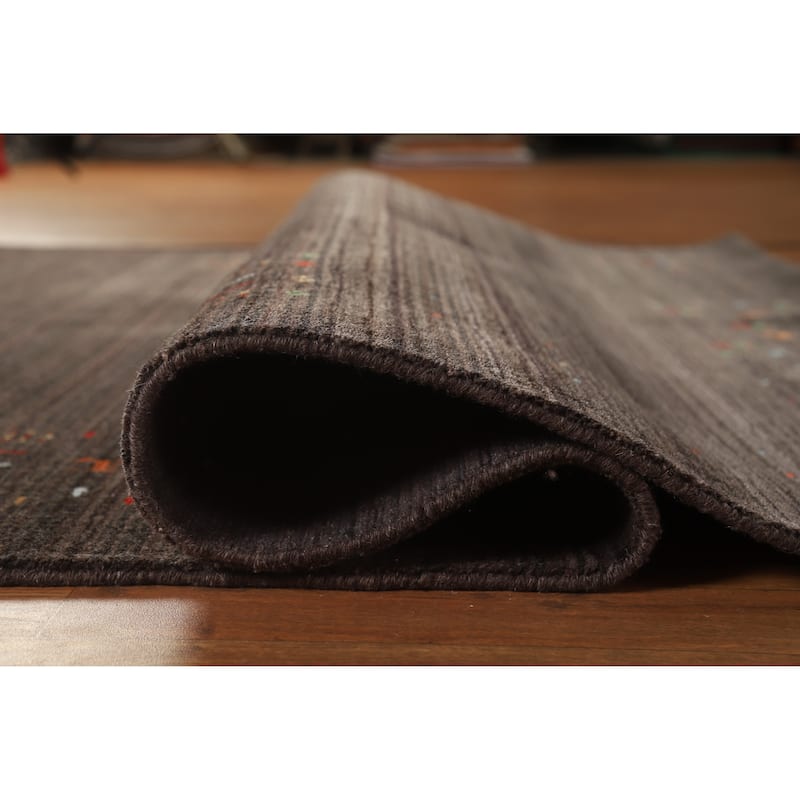 Hand Knotted Oriental 100% Wool Carpet Tribal Tribal Brown Gabbeh Area Rug - 8' 3'' X 5' 3''