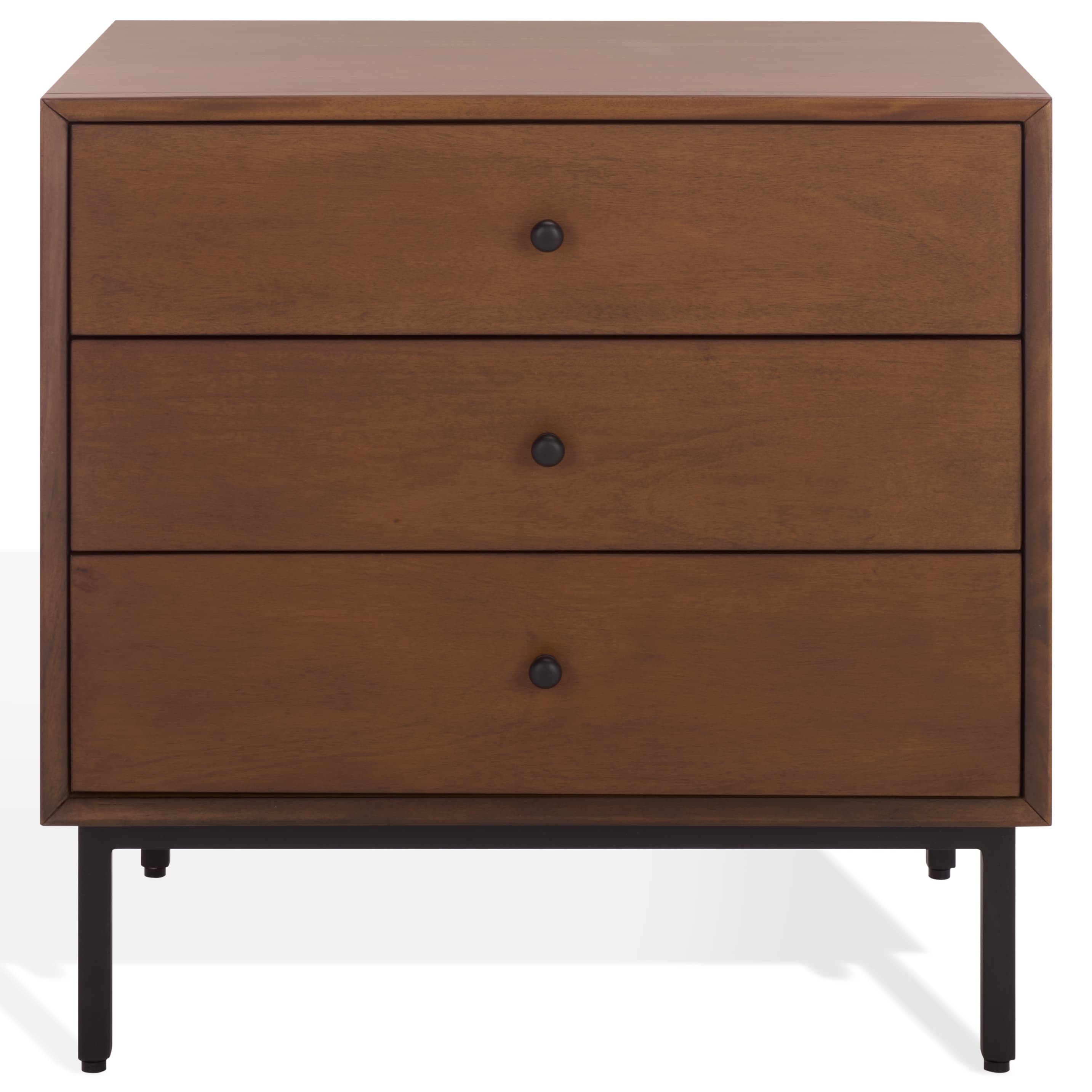 SAFAVIEH Couture Trever Wood 3-Drawer Nightstand Table, Bedside Storage