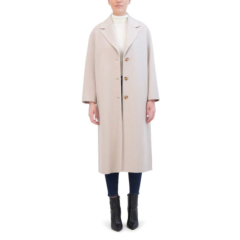 Rebecca Minkoff Relaxed Wool Blend Coat - S - Stone