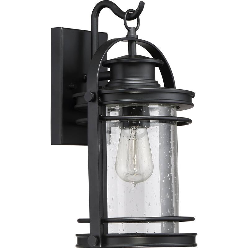 Booker 1-Light Outdoor Wall Lantern in Mystic Black