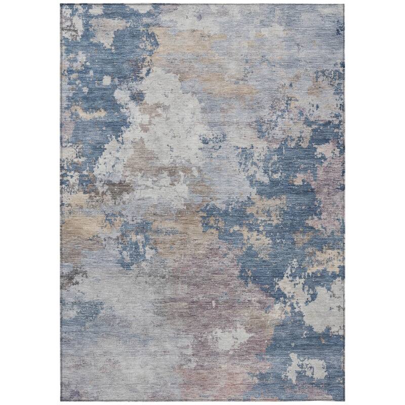 Machine Washable Indoor/ Outdoor Modern Contemporary Chantille Rug