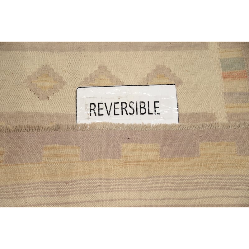 Hand Woven Oriental 100% Wool Carpet Southwestern Tribal Multi-Colored Kilim Runner Rug - 9' 6'' X 2' 7''