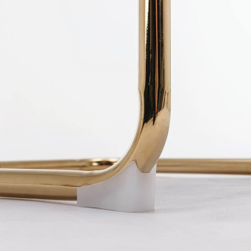 Roomfitters Modern Corduroy Dining Chairs Set of 2, Upholstered Armless Accent Chairs with Gold Metal Frame