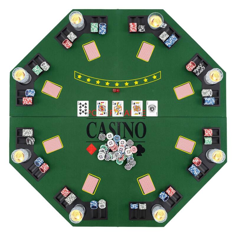 Costway 48" Poker Table Top - 8 Player Foldable Texas Holdem Poker - See Details - Green