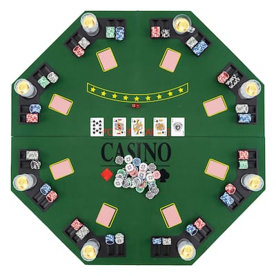 Costway 48" Poker Table Top - 8 Player Foldable Texas Holdem Poker - See Details
