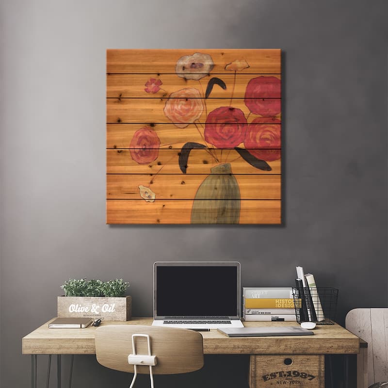 Mojo I Print On Wood by Katy Olsen - Multi-Color