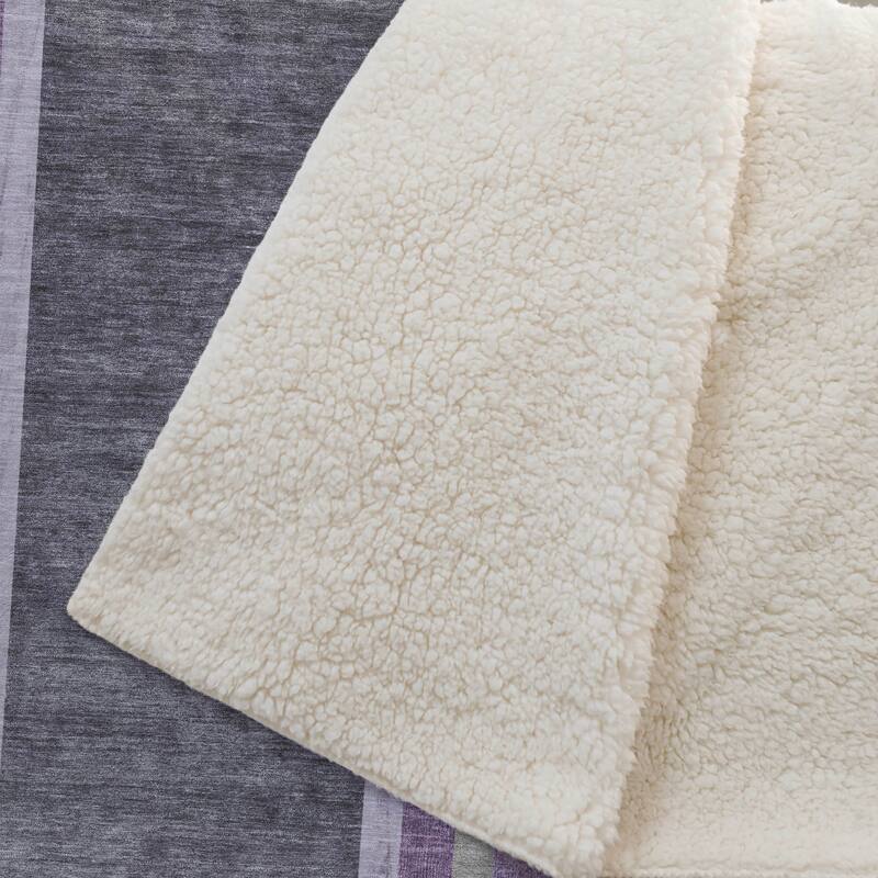 Premium Machine Washable Casual Contemporary Sherpa Throw Blanket