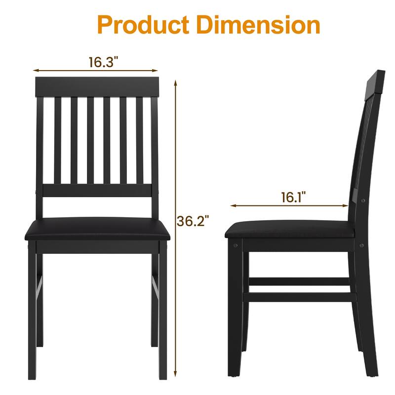 Rubber Wood Dining Chairs Set of 2
