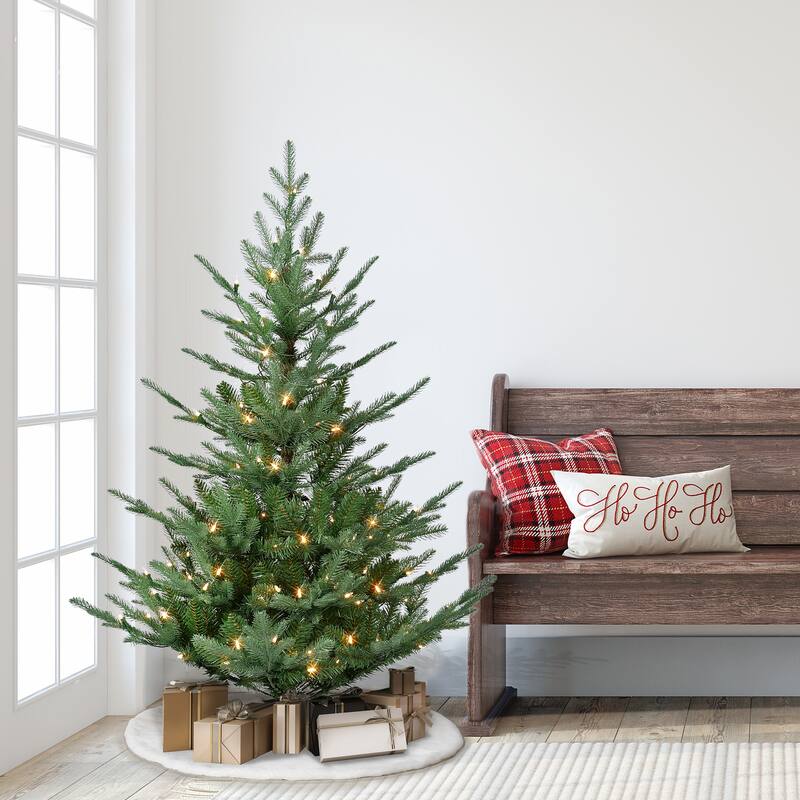 Puleo International 4.5 ft. Pre-Lit Hillside Spruce Artificial Tree