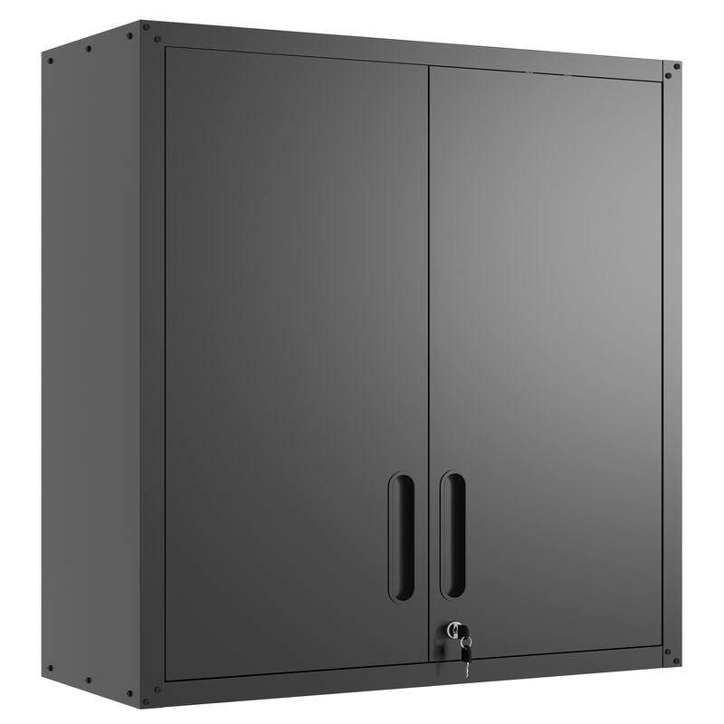 Metal Wall-Mounted Tool Storage Cabinet - Black