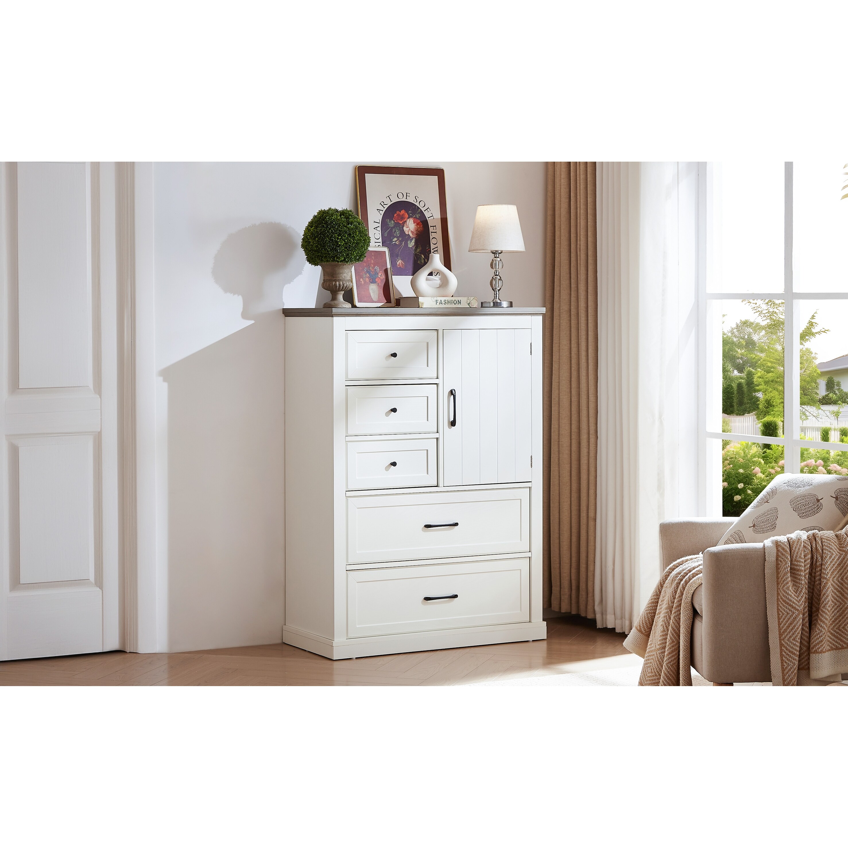 5 Drawer Dresser for Bedroom, Tall Chest of Drawers, Chest of Drawers  Organizer Storage for Living Room