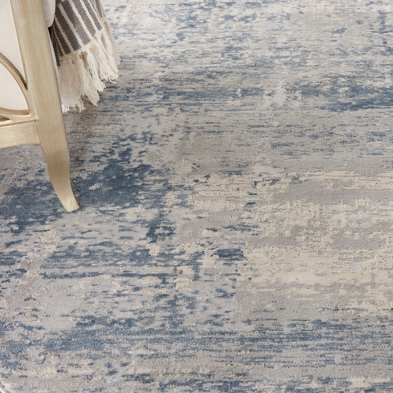 Copper Grove Nurnberg Modern Abstract Blue/Ivory Ombre Area Rug