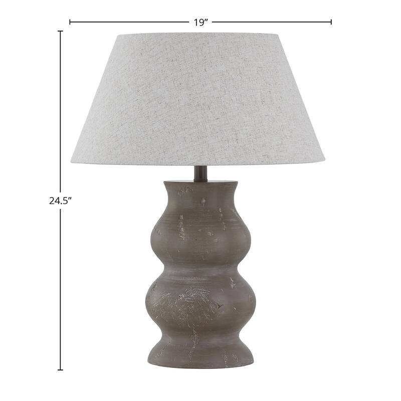 Drake 25" Table Lamp with Linen Shade, Taupe with Gray (Set of 2)