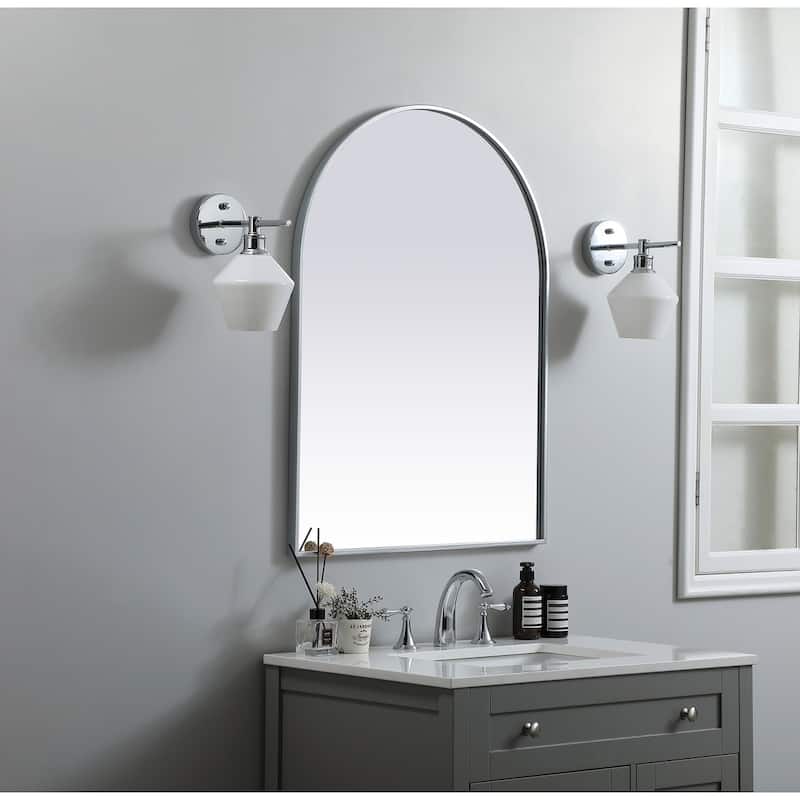 Indigo Home Metal Frame Arch Mirror 27x36 Inch