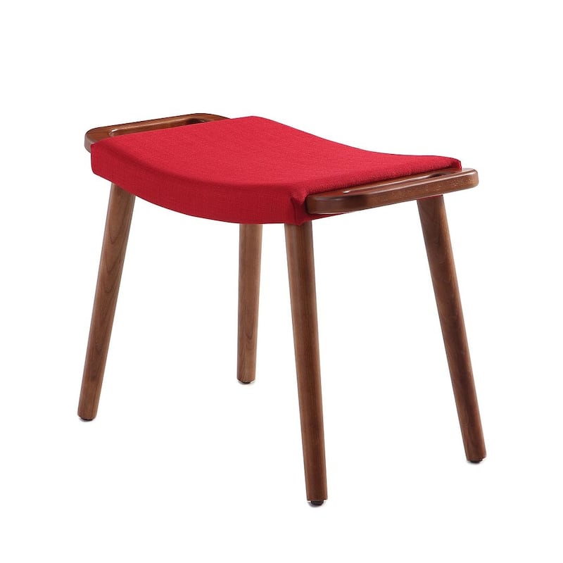 Manhattan Comfort Antique Walnut Ottoman