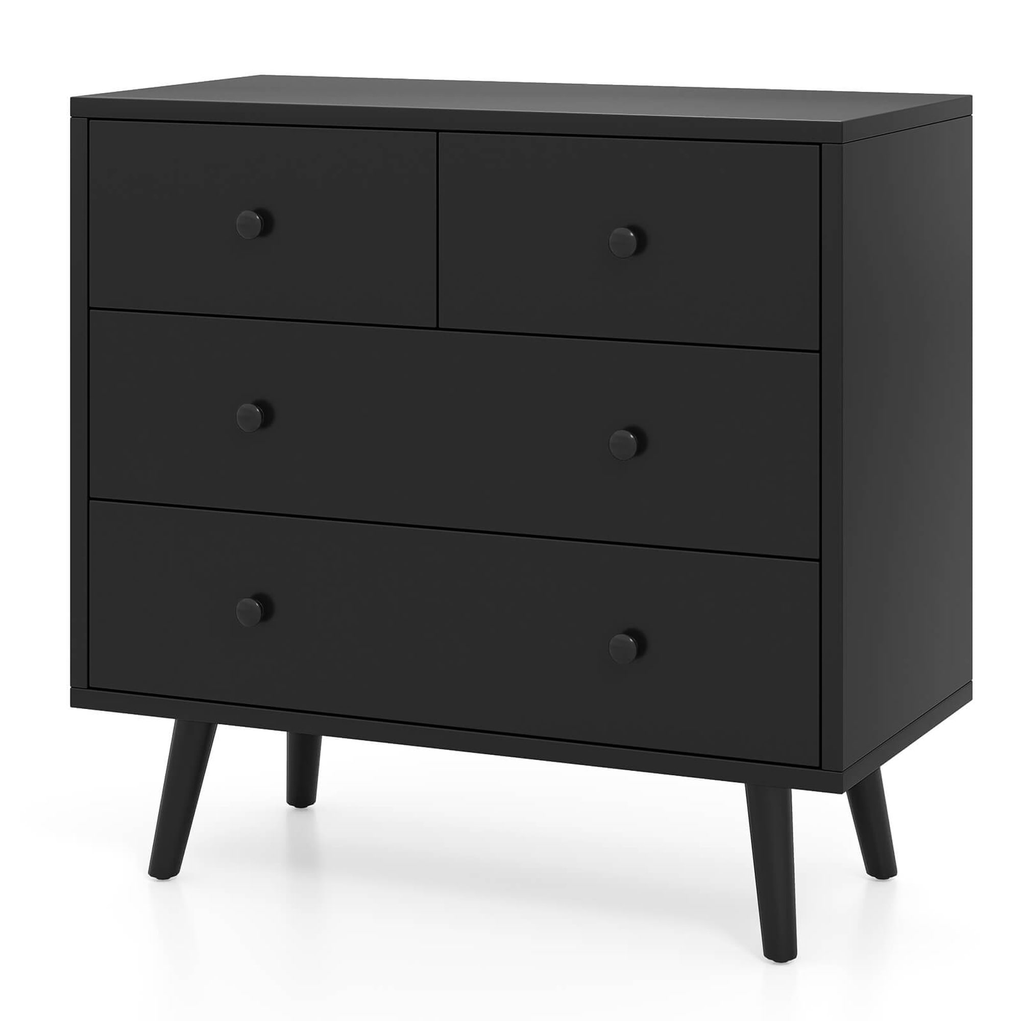 Wide Wooden Chest Drawers 4-Drawers Storage Tower Cabinet Organizer