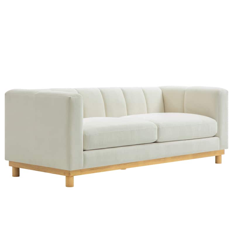 Christopher Knight Home - Modern Mid-Century 78.7" Tufted Back Upholstered 3-Seater Sofa with Foam-filled Seat Cushions