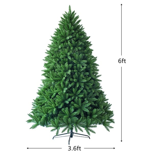 Costway 6ft Premium Hinged Artificial Christmas Fir Tree w/ 1250 - 6 FT ...