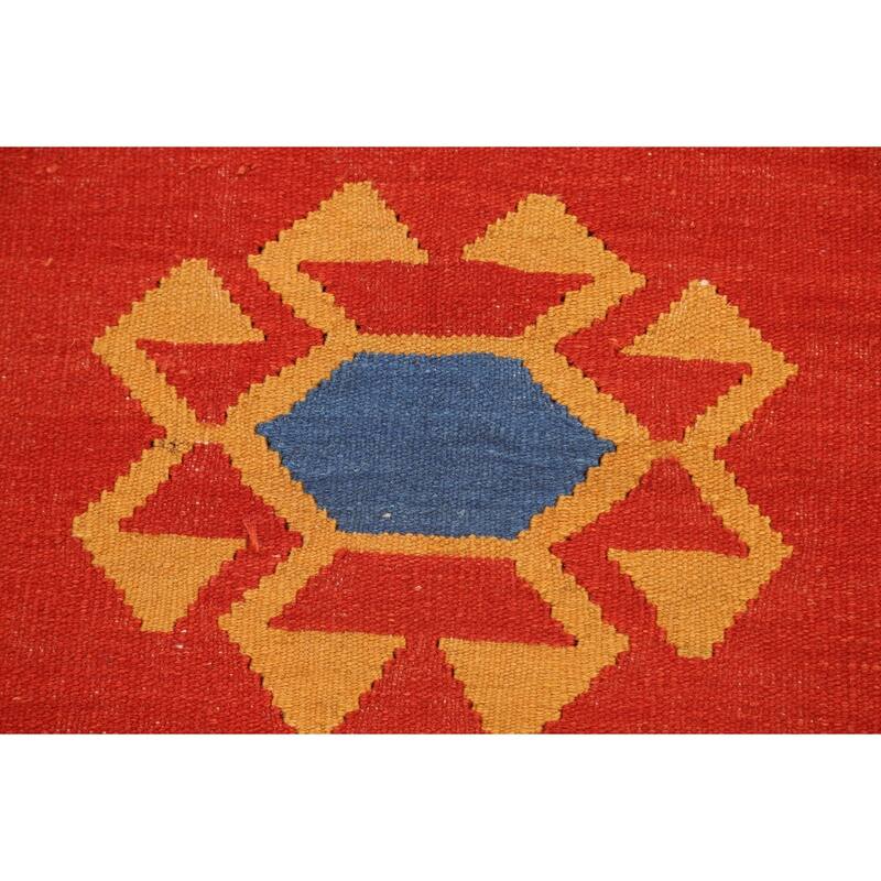 Tribal Kilim Shiraz Persian Wool Area Rug Flat-weave Bedroom Carpet - 2'8" x 4'6"