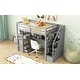 preview thumbnail 4 of 15, Multifunctional Gray Pine Wood Twin Loft Bed with Desk, Shelves, Drawers, and Storage Staircase