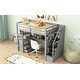 preview thumbnail 6 of 34, Twin Loft Bed with Desk and Shelves, Drawers, Storage Staircase, Gray