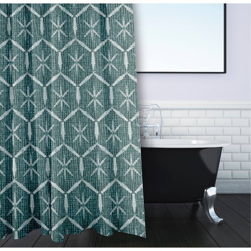 Tuinched Geometric Print Shower Curtain
